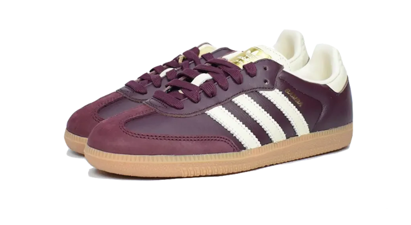 Adidas Samba OG maroon gold metallic