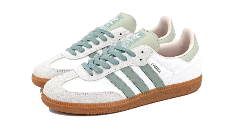 Adidas Samba OG silver green putty mauve womens