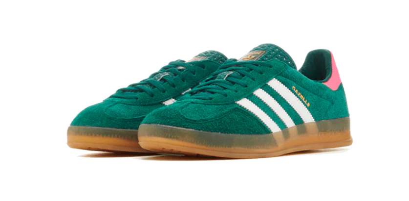 Adidas Gazelle indoor collegiate green lucid pink womens